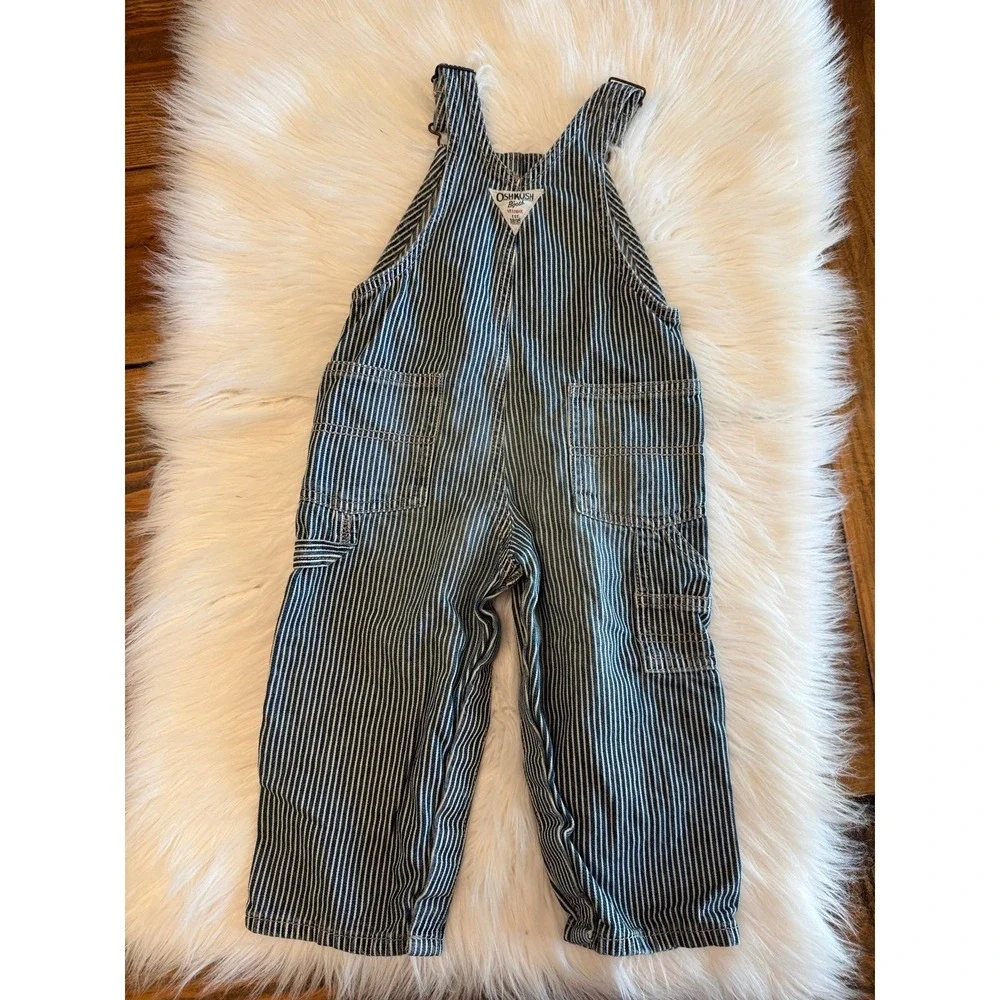 Oshkosh 24m striped‎ overalls
